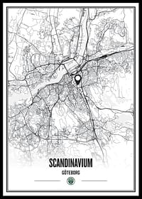 Frölunda HC Scandinavium Göteborg Karta B&W-0