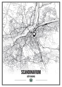 Frölunda HC Scandinavium Göteborg Karta B&W-1