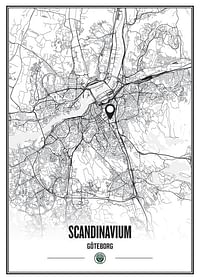 Frölunda HC Scandinavium Göteborg Karta B&W-1