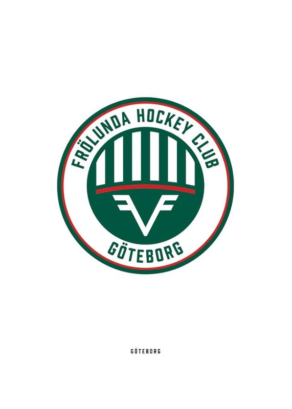 Poster Frölunda HC Logo Vit