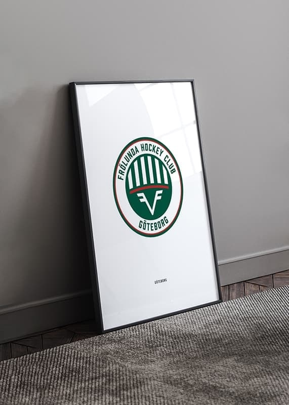 Poster Frölunda HC Logo Vit crossfade