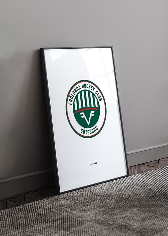 Poster Frölunda HC Logo Vit crossfade