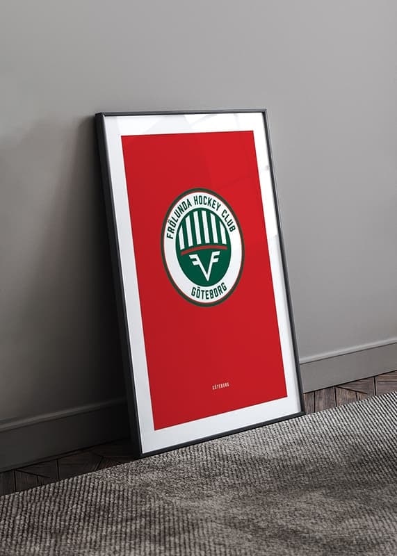 Poster Frölunda HC Logo Röd crossfade