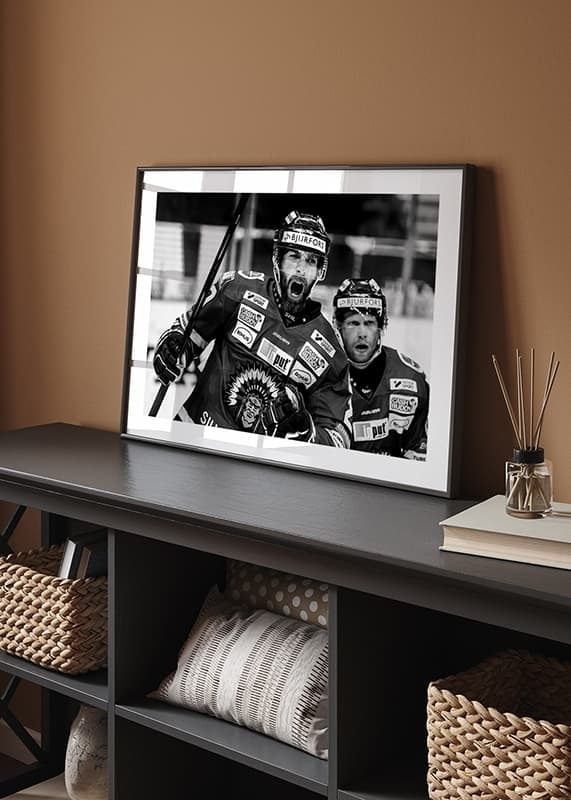 Poster Frölunda HC Joel Lundqvist 2019 No3 B&W crossfade