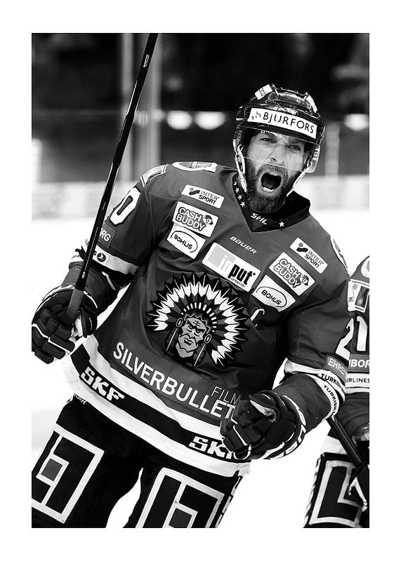 Poster Frölunda HC Joel Lundqvist 2019 No2 B&W