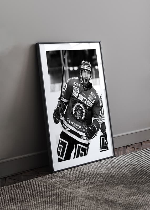 Poster Frölunda HC Joel Lundqvist 2019 No2 B&W crossfade