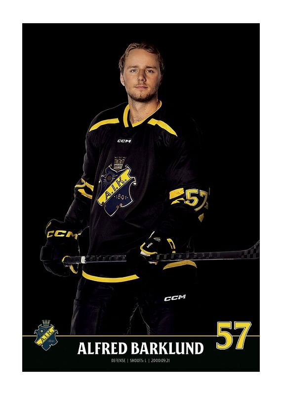 Poster Alfred Barklund #57 AIK Hockey 2023/2024
