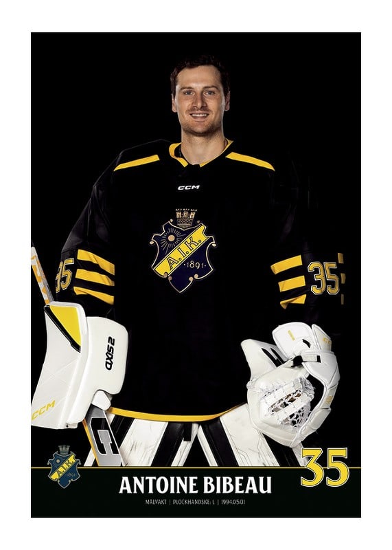 Poster Antoine Bibeau #35 AIK Hockey 2023/2024