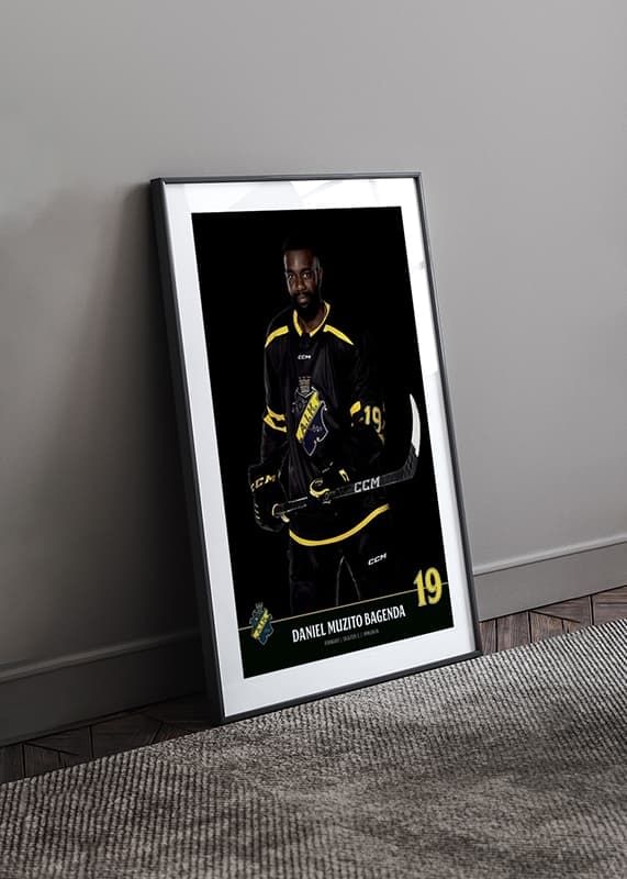 Poster Daniel Muzito Bagenda #19 AIK Hockey 2023/2024 crossfade
