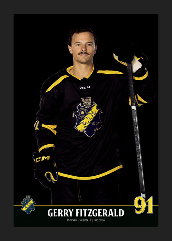 Poster Gerry Fitzgerald #91 AIK Hockey 2023/2024