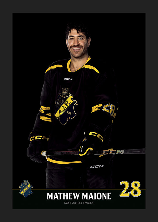 Poster Mathew Maione #28 AIK Hockey 2023/2024