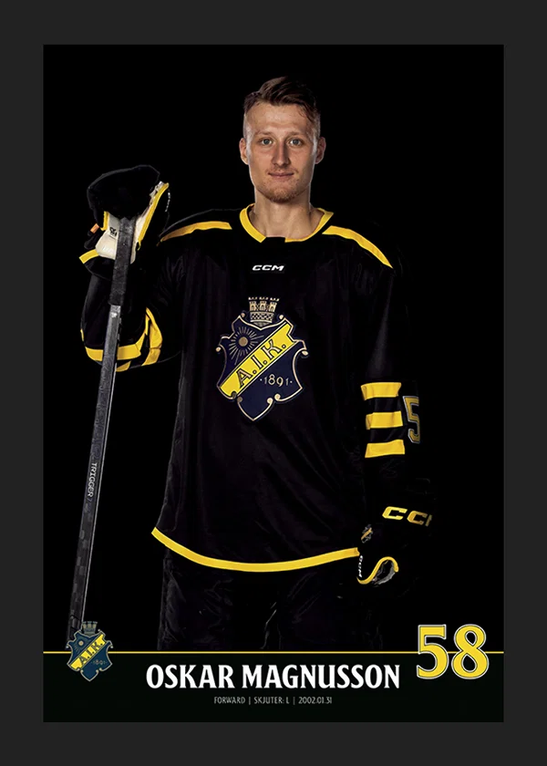 Poster Oskar Magnusson #58 AIK Hockey 2023/2024