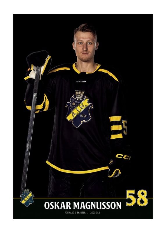 Poster Oskar Magnusson #58 AIK Hockey 2023/2024