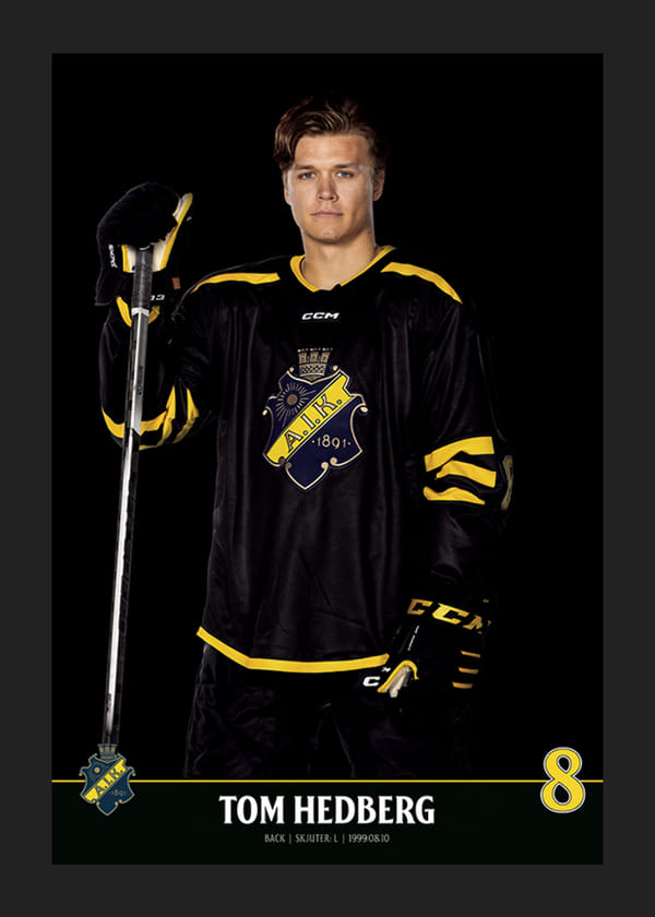 Poster Tom Hedberg #8 AIK Hockey 2023/2024