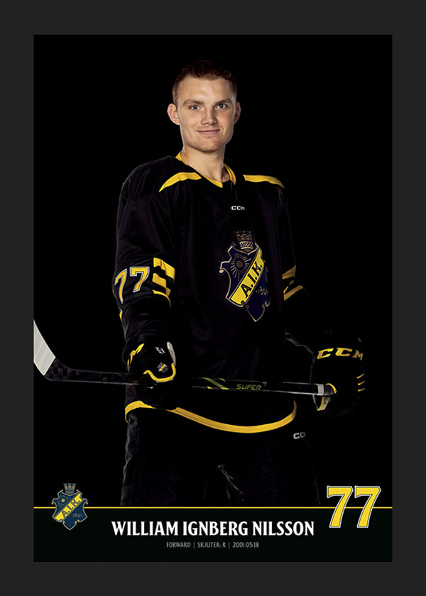 Poster William Ignberg Nilsson #77 AIK Hockey 2023/2024