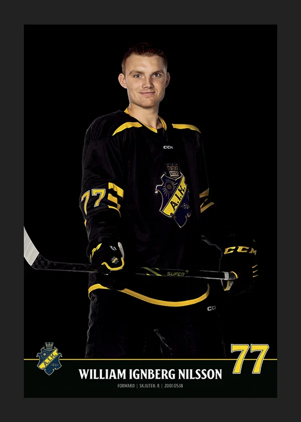 Poster William Ignberg Nilsson #77 AIK Hockey 2023/2024