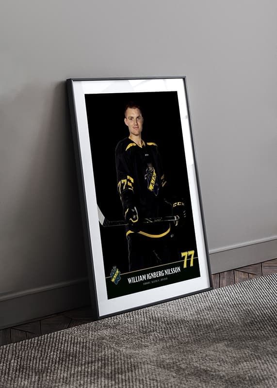 Poster William Ignberg Nilsson #77 AIK Hockey 2023/2024 crossfade