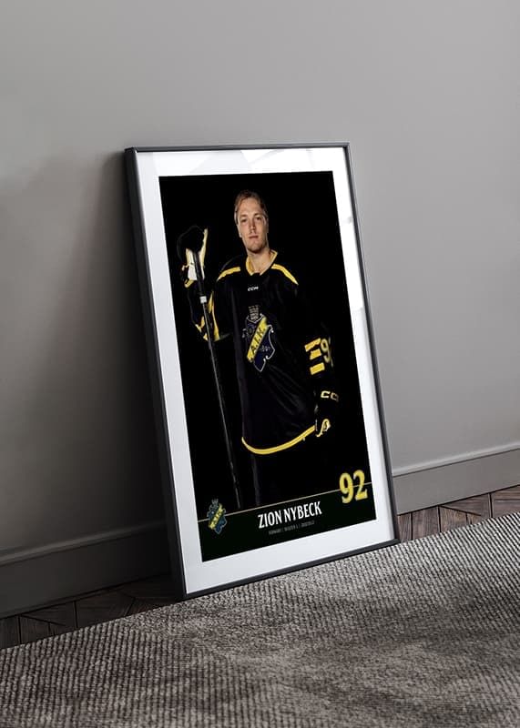 Poster Zion Nybeck #92 AIK Hockey 2023/2024 crossfade