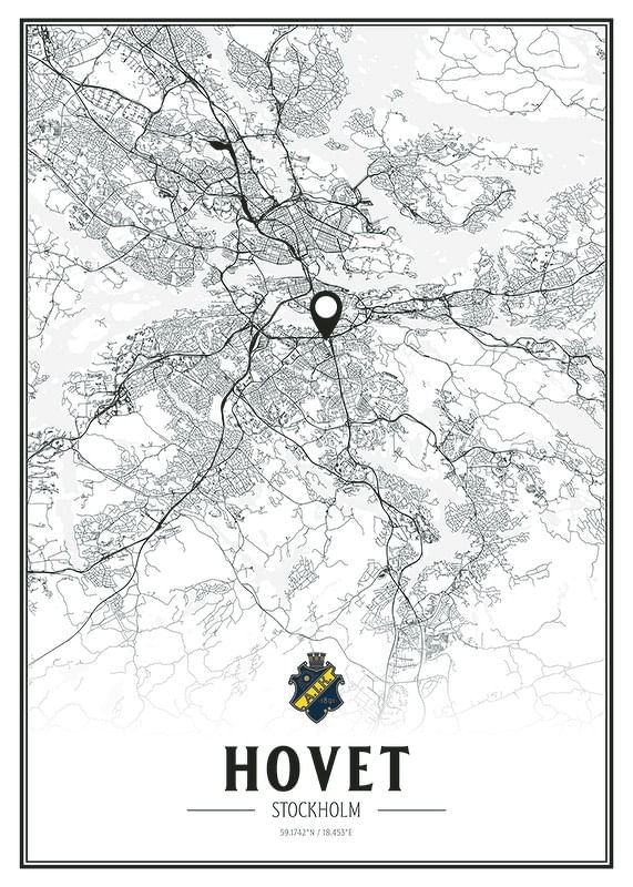 Poster AIK Hockey Hovet Karta