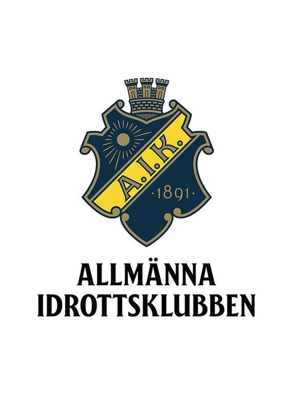 Poster AIK Hockey Allmänna Idrottsklubben Logo Vit