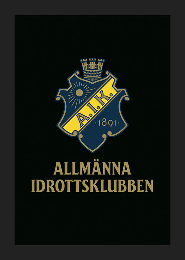 Poster AIK Hockey Allmänna Idrottsklubben Logo Svart