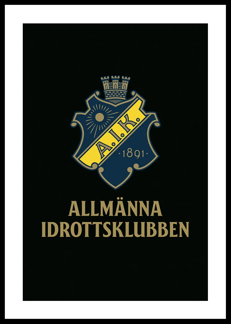 AIK Hockey Allmänna Idrottsklubben Logo Svart-12