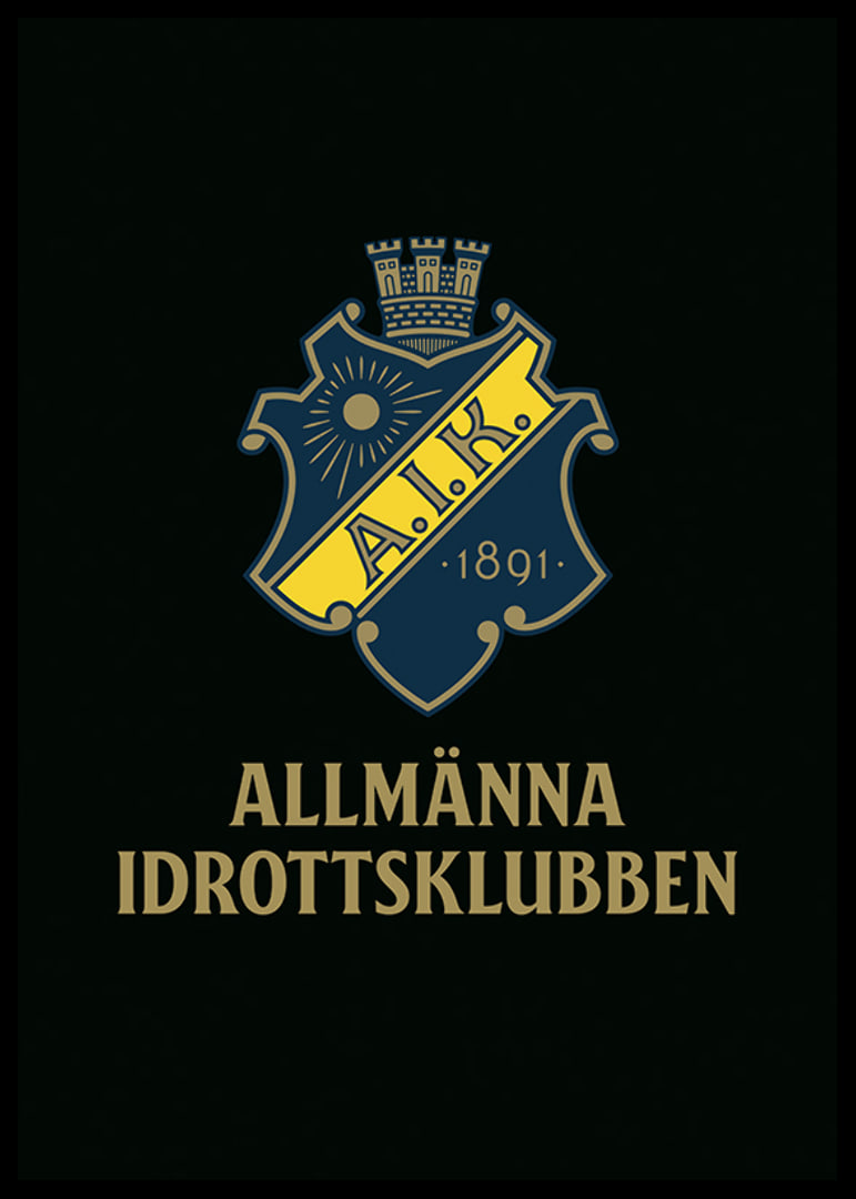 AIK Hockey Allmänna Idrottsklubben Logo Svart-12