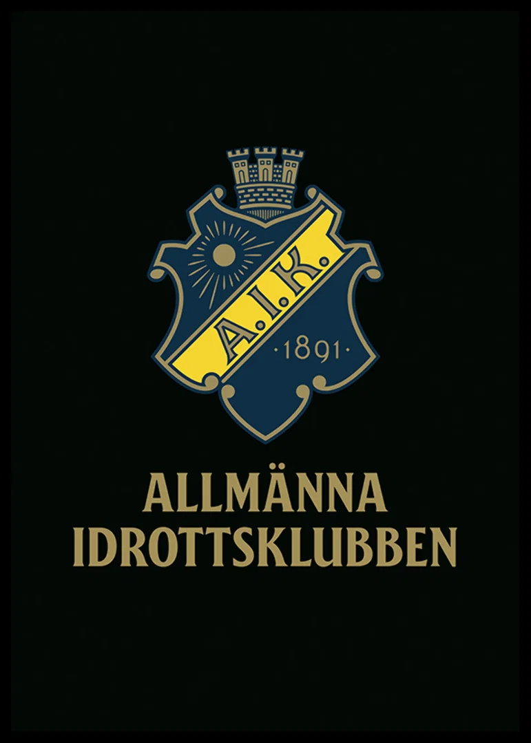 AIK Hockey Allmänna Idrottsklubben Logo Svart-12