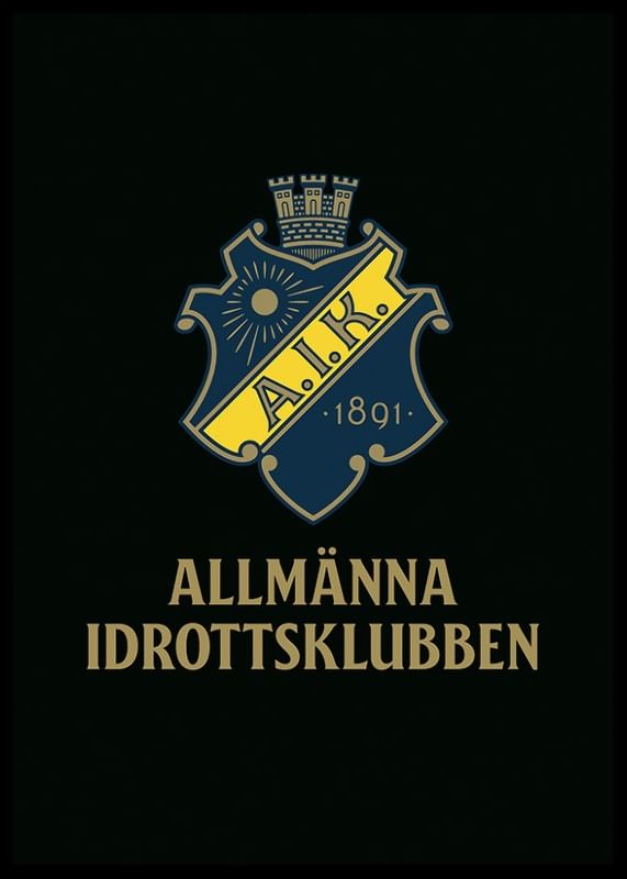 AIK Hockey Allmänna Idrottsklubben Logo Svart-12