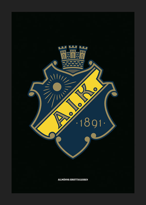 Poster AIK Hockey Logo Svart