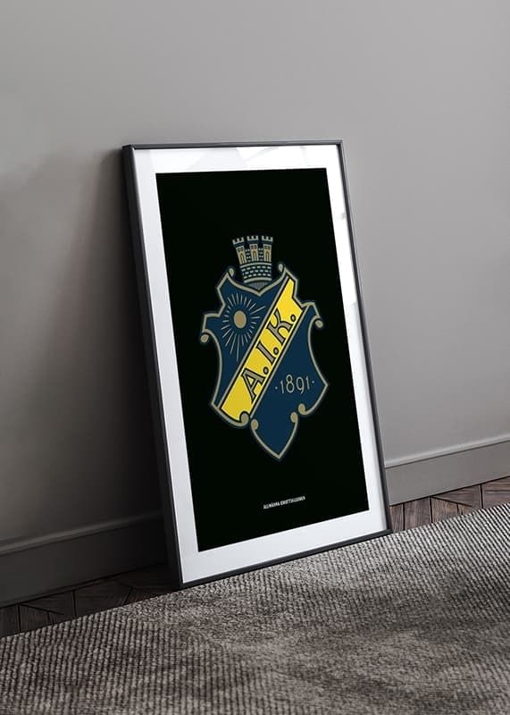 Poster AIK Hockey Logo Svart crossfade