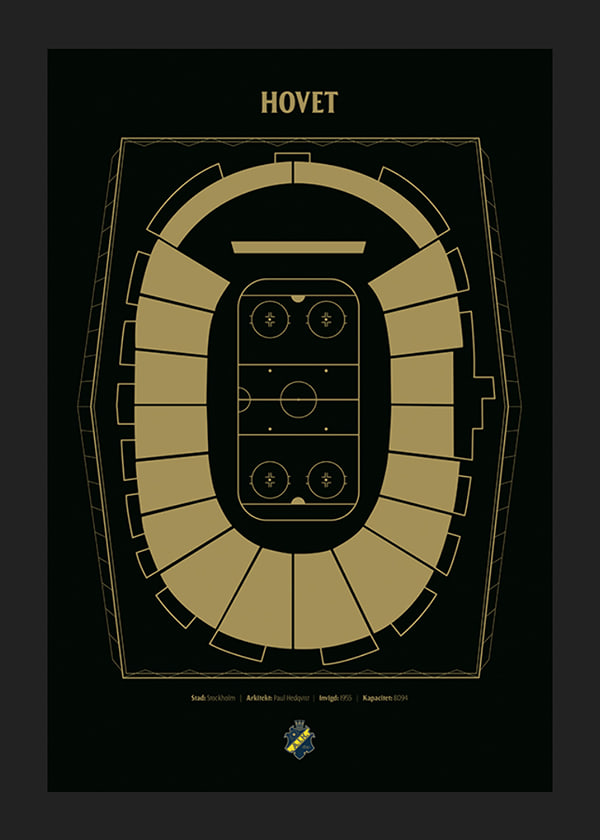Poster AIK Hockey Hovet Skiss Svart
