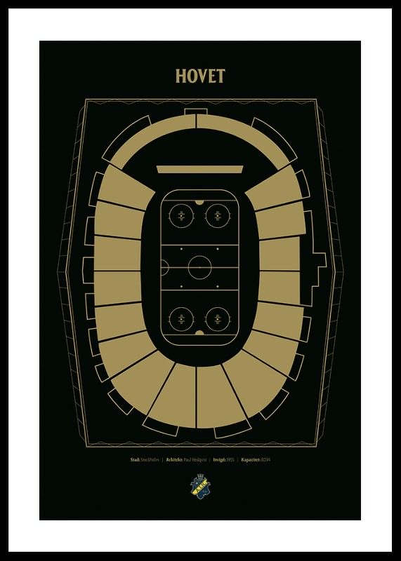 Poster AIK Hockey Hovet Skiss Svart