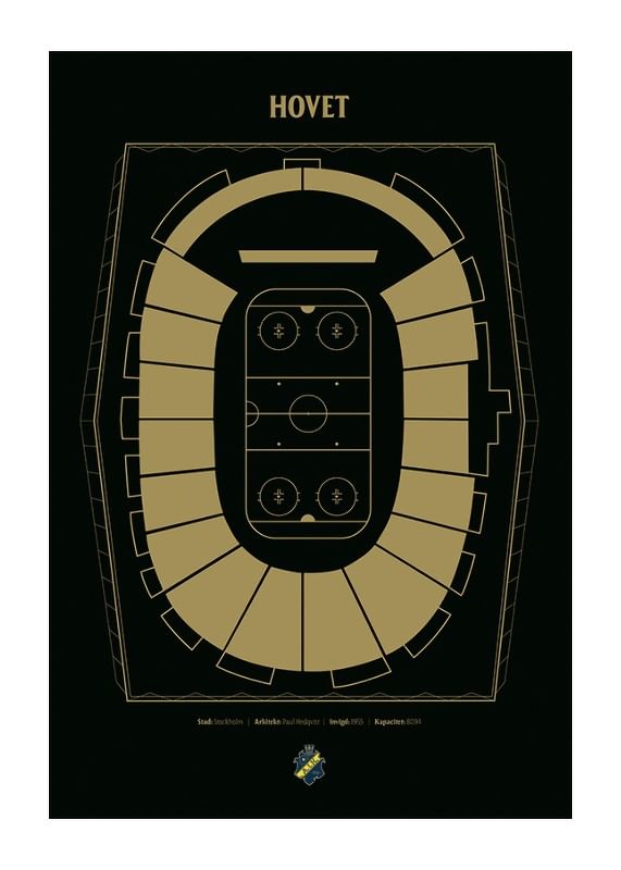 Poster AIK Hockey Hovet Skiss Svart
