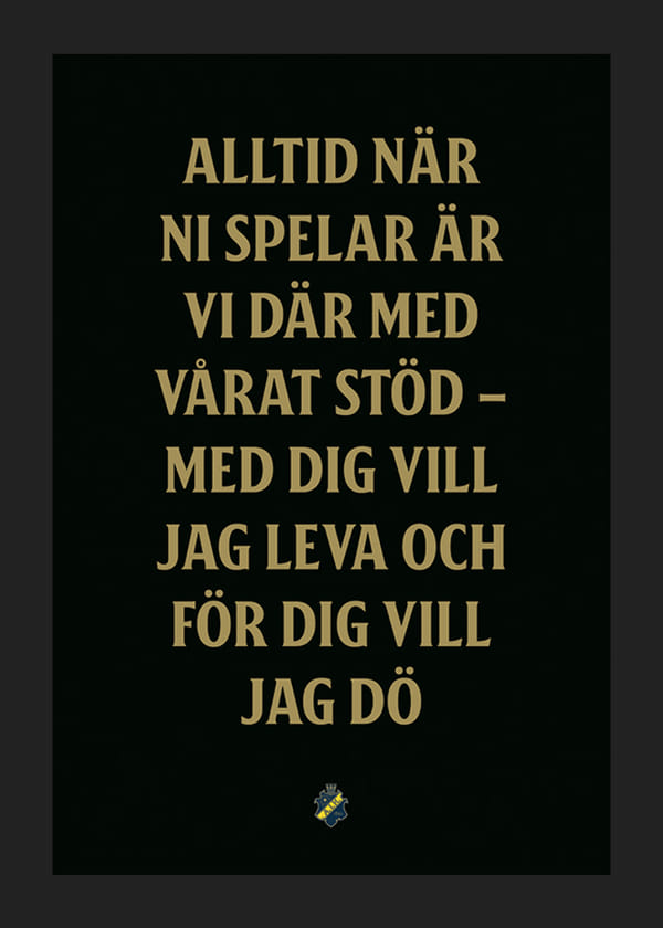 Poster AIK Hockey För Dig Vill Jag Dö