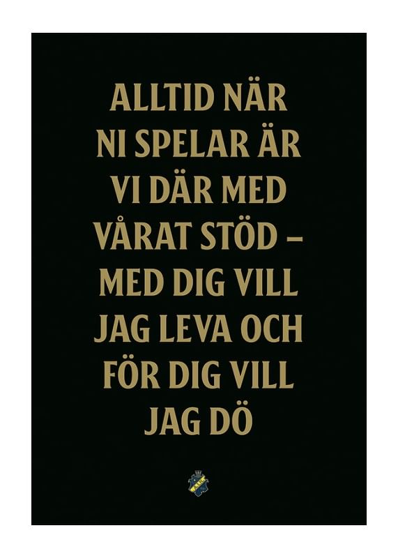 Poster AIK Hockey För Dig Vill Jag Dö