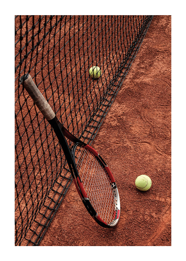 Plakāts Tennis Racket & Court