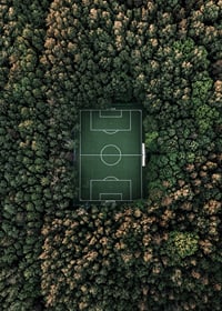 Flygfoto över fotbollsplan omgiven av tät grön skog-7