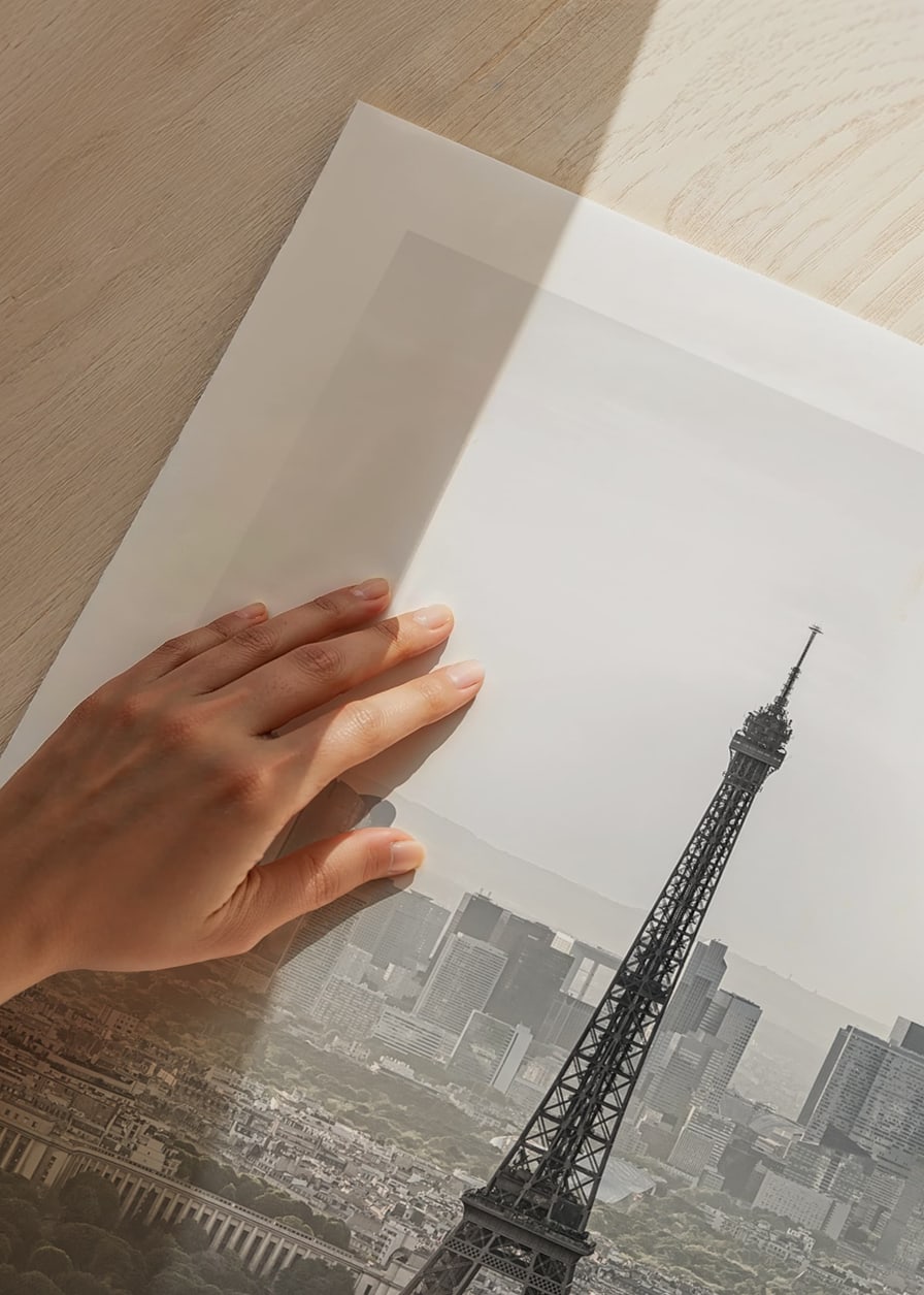 Eifeļa torņa un Parīzes panorāmas fotogrāfiskais skats klusinātās krāsās-12