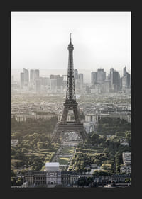 Photographic view of the Eiffel Tower and Paris skyline in muted colors-5