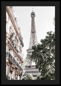 Eiffel-tornin matalakulmainen kuva vihreyden keskellä-4