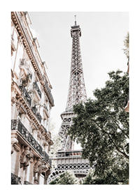 Low angle photography of the Eiffel Tower with greenery-1