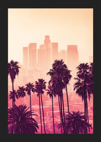 Palmer framför Los Angeles skyline i rosa och orange toner-5