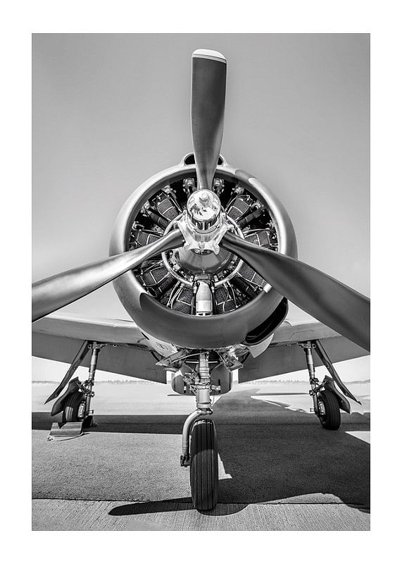 Vintage Propeller Aircraft B&W-12
