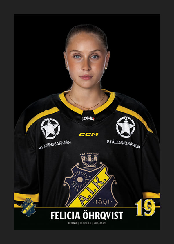 Poster Felicia Öhrqvist #19 AIK Hockey 2023/2024