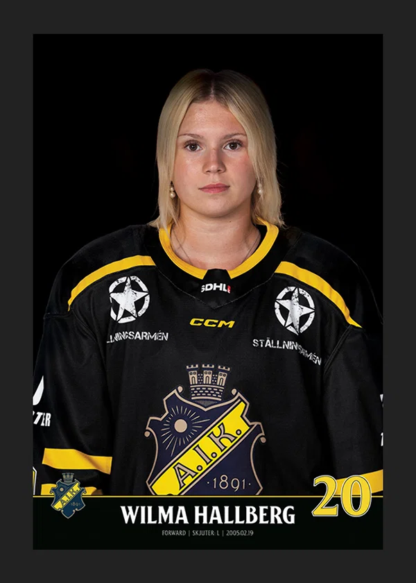Poster Wilma Hallberg #20 AIK Hockey 2023/2024