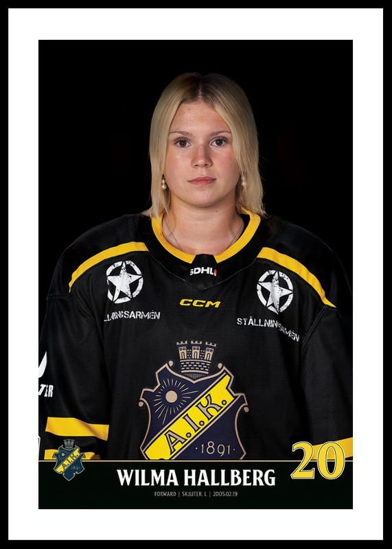 Poster Wilma Hallberg #20 AIK Hockey 2023/2024