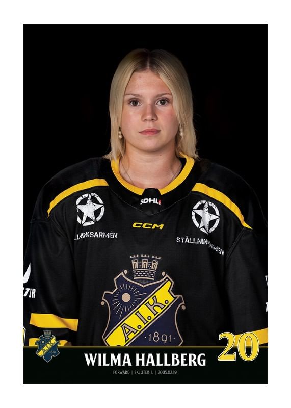 Poster Wilma Hallberg #20 AIK Hockey 2023/2024