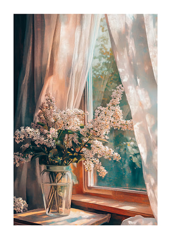 Póster Sunlit Blossoms By The Window
