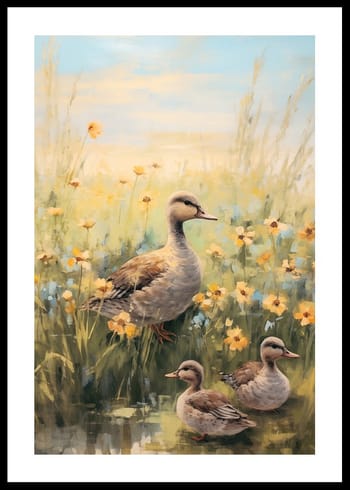 Plakat Ducks In A Wildflower Meadow